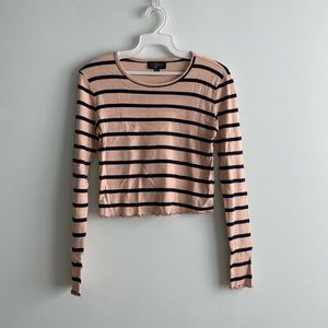 Topshop Striped Cropped Top